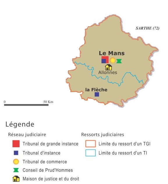 Carte Sarthe
