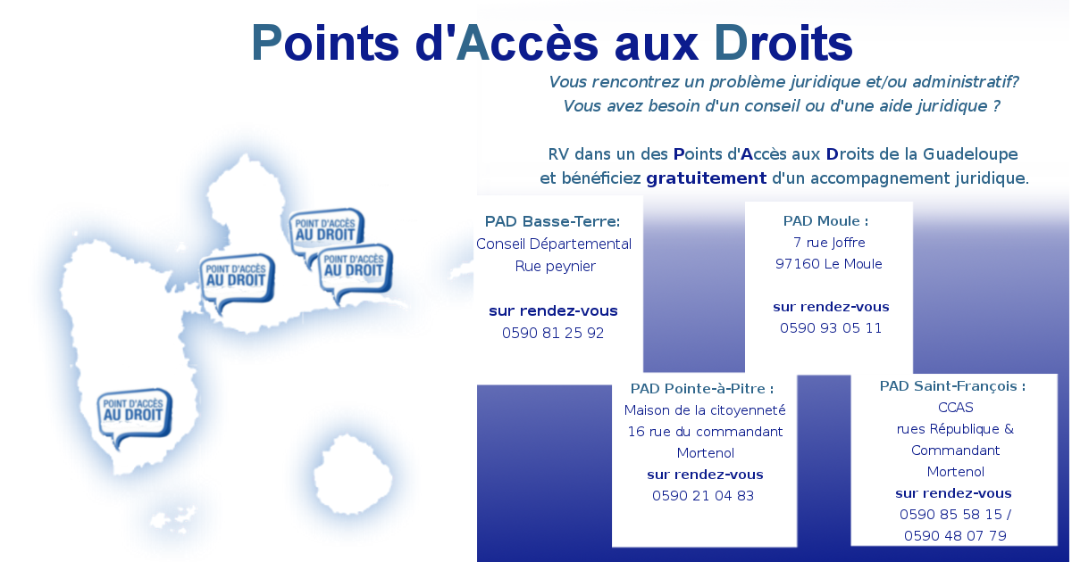 carte des PAD de la Guadeloupe