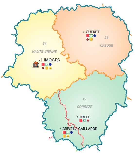 Carte judiciaire Ressort CA Limoges