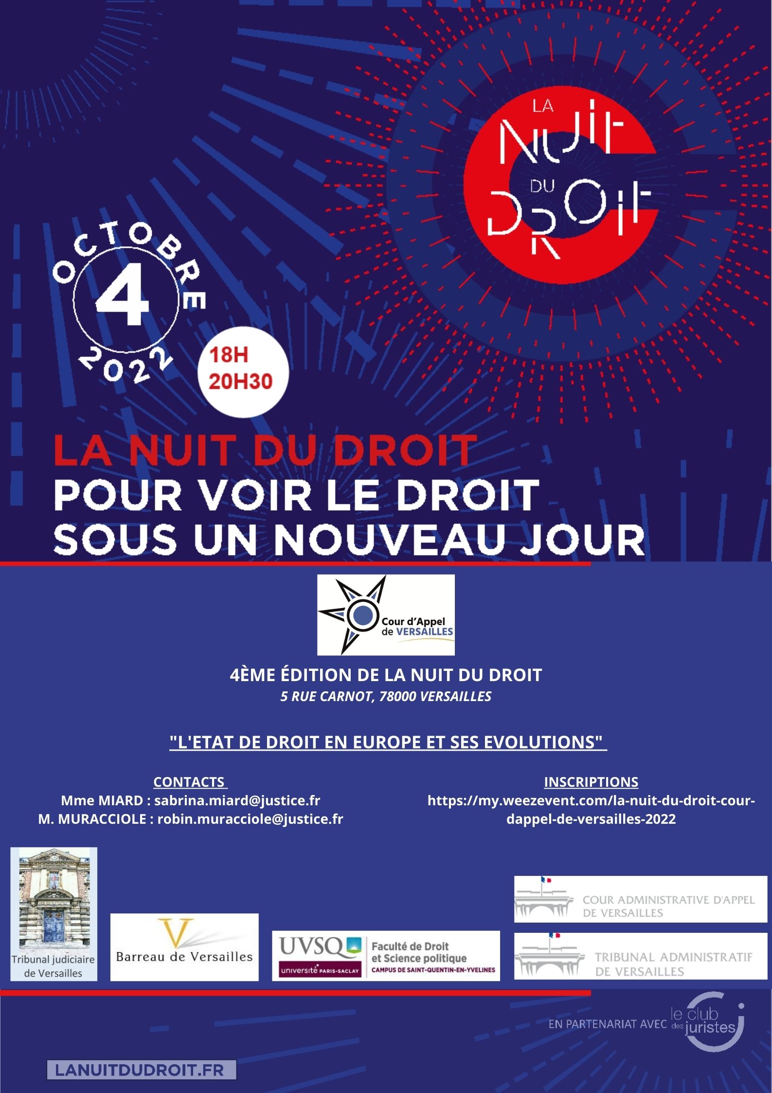 Affiche Nuit du droit 2022 - CA Versailles