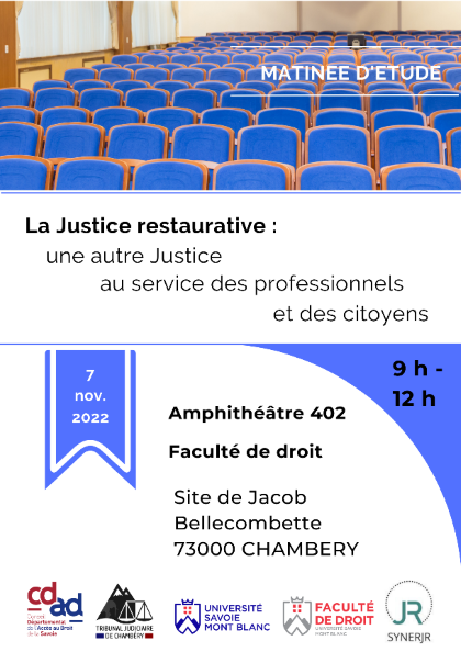 Flyer - Matinée d'étude justice restaurativeFlyer - Matinée d'étude justice restaurative