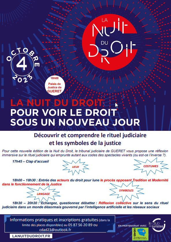 Affiche NDD Tribunal Judiciaire de Guéret