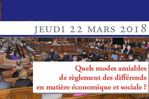 les modes amiables de règlements des différends en matière économique et sociale    