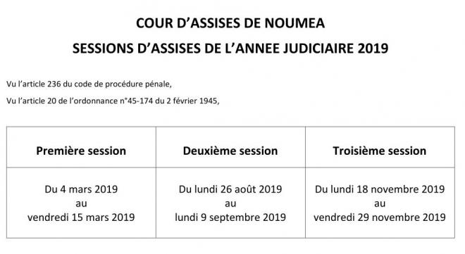 Dates des assises 2019