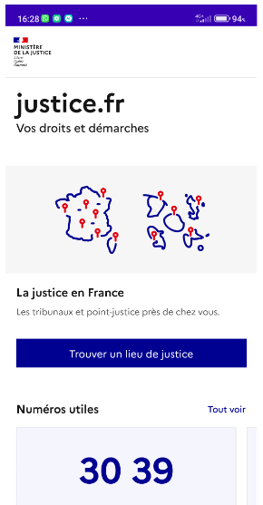 Appli justice.fr mobile