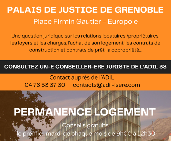 Permanences tous les 1ers mardis matins du mois au palais de justice