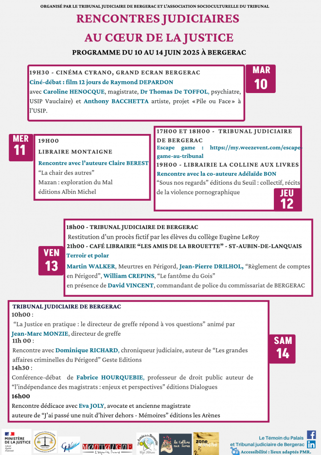 Affiche - détail des Rencontres judiciaires