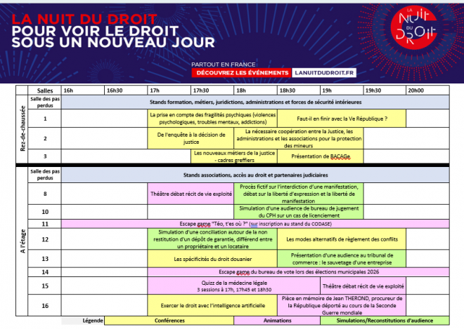 Programme de la Nuit du droit