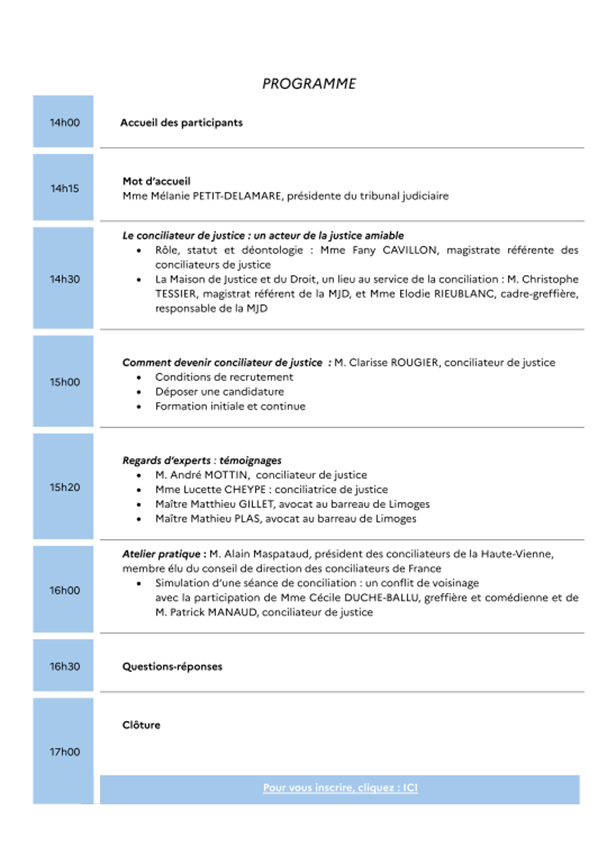 conciliateurs JPO 2026 programme