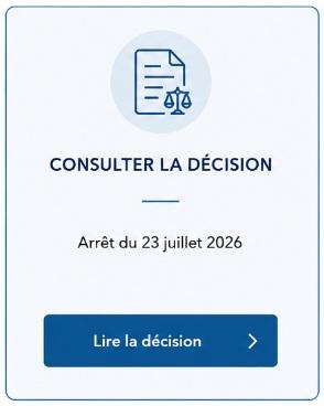 Consulter la décision : arrêt 23 juillet 2026